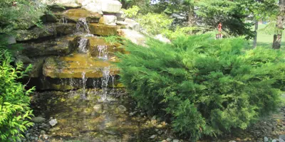 A water feature on the Walk of Memories in Tiverton.