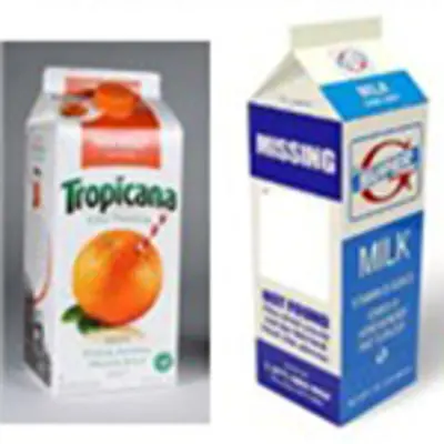 Cartons of juice and milk.