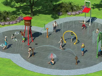 Artist's rendering of the Tiverton Splash Pad.