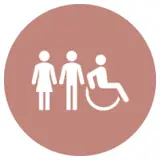 Accessibility icons representing creating spaces for everyone.